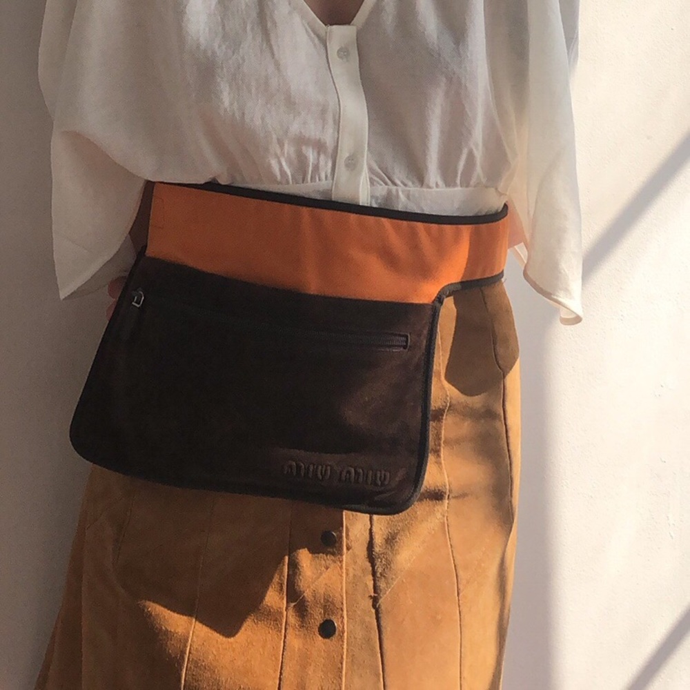 MIU MIU suede body bag